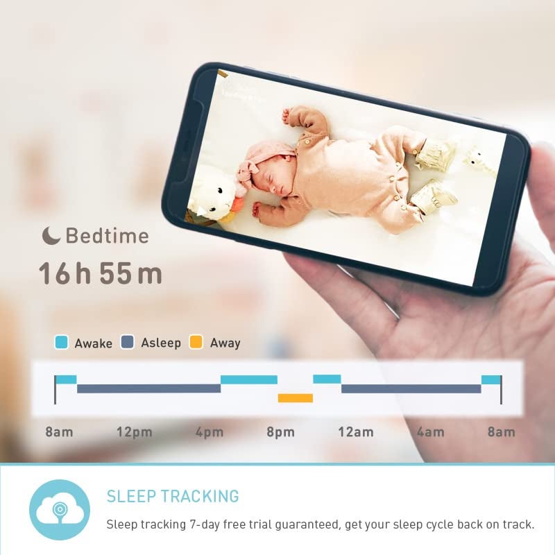 لولي بوب Lollipop Baby Monitor (فيروزي) - كاميرا Wi-Fi ذكية كاملة المزايا للكشف الحقيقي عن البكاء مع خطة إضافية داخل التطبيق لمراقبة التنفس/تتبع النوم - ملحقات مجانية/فترة تجريبية مدتها 7 أيام - Image 3